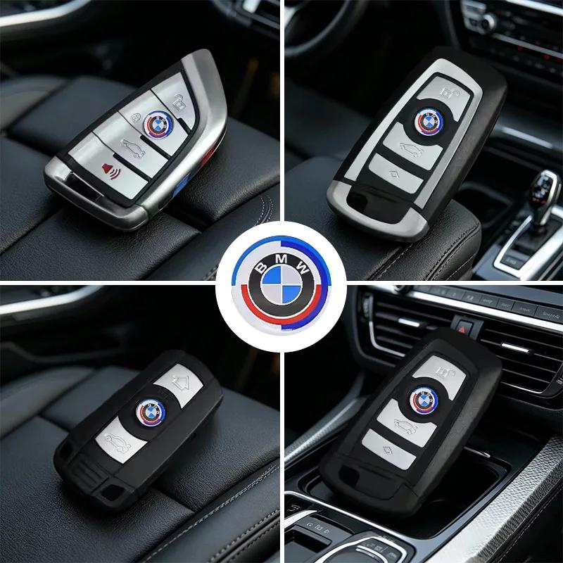 For BMW M E46 E90 E60 50th Anniversary Car Key Sticker Decal & Key Fob Cover Compatible with BMW E34 E36 E60 E90 E46 E39 E70 F10 F30 M3 M5 M6 E7 q00