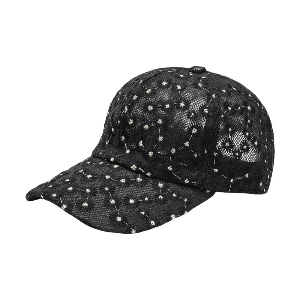 Adjustable Visors Cap Breathable Mesh Peaked Hat Fashion Flower Baseball Cap Women чёрный