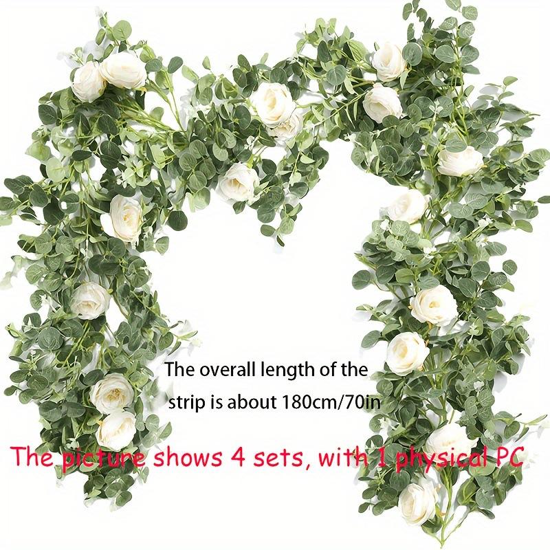 

Simulation Flower Rattan Rose Vine Artificial Plants Rattan Wreath Wall Hanging Decoration Fake Plant Home Wedding Party Decor S