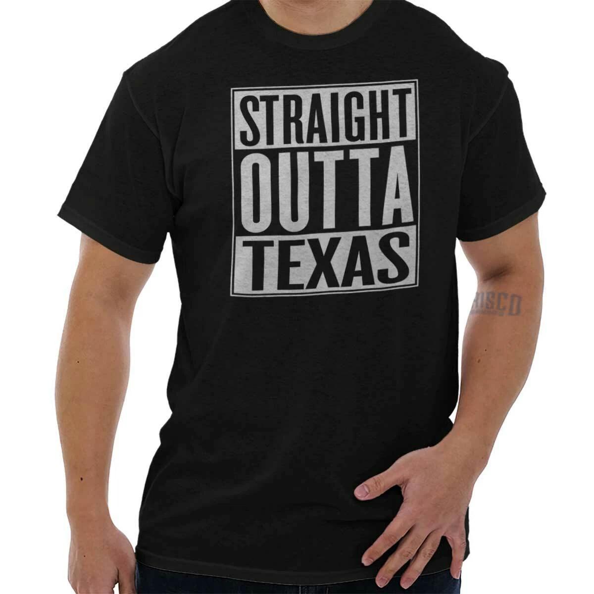 Straight Outta Texas State Travel Souvenir Womens or Mens Crewneck T Shirt Tee L