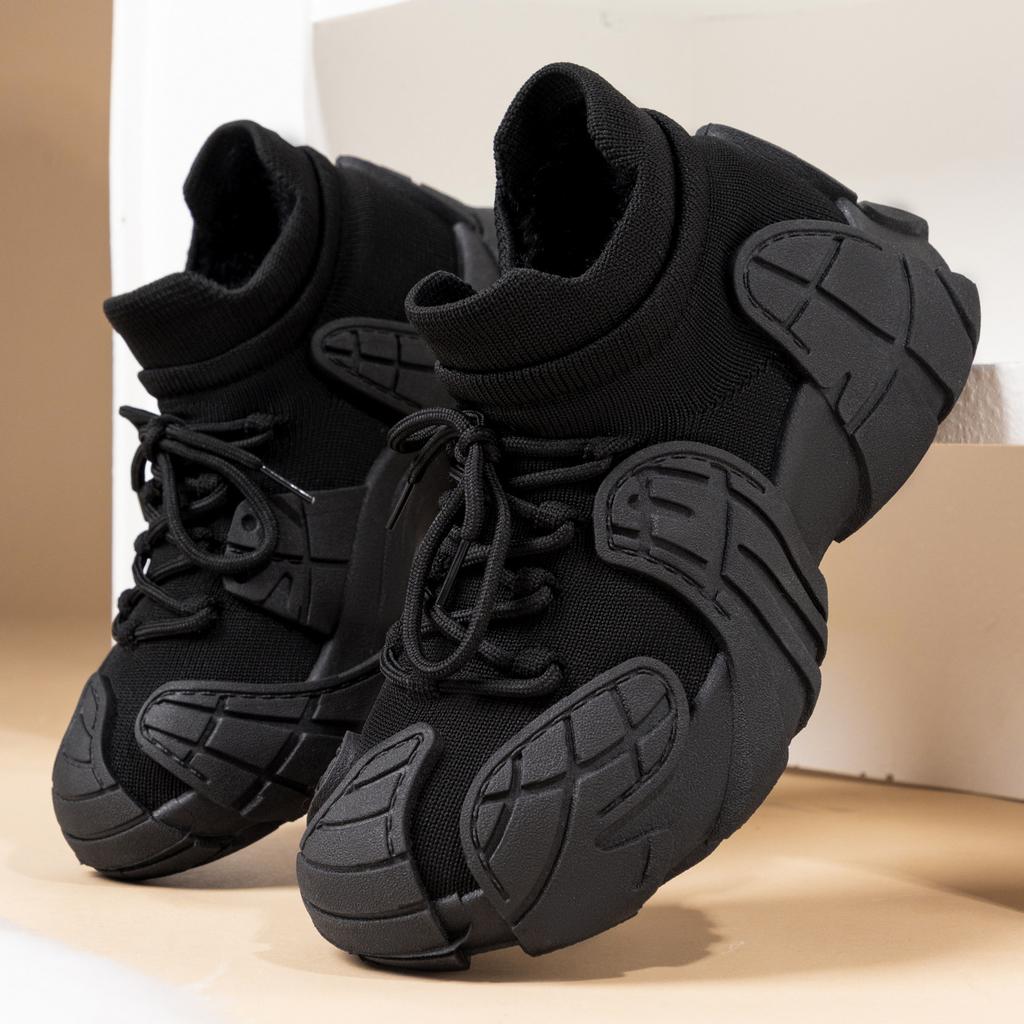 Bottes de neige chaudes d'hiver pour femmes à lacets à semelle épaisse légère, doublées en peluche, antidérapantes, décontractées, sportives, en coton, chaussures en coton, baskets