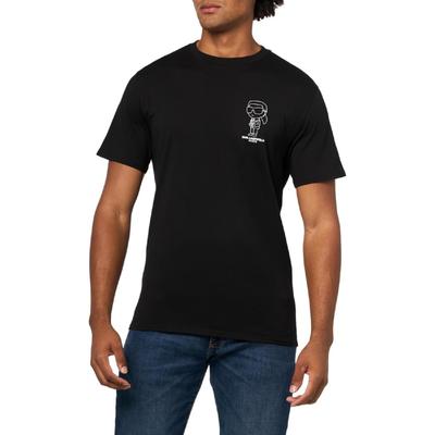 T-shirt Graphique à Manches Courtes et Col Rond en U avec Logo Karl pour Homme KARL LAGERFELD