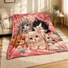 Mysterious Black Cat Portrait Coral Fleece Blanket Gothic Pet Decor