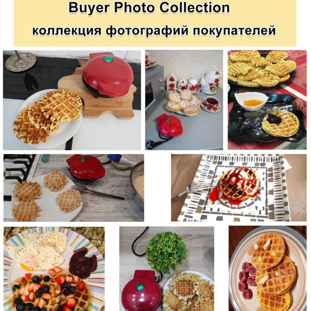 Mini Electric Waffle Machine Kitchen Cooking Utensils Breakfast Dessert Light Food Machine