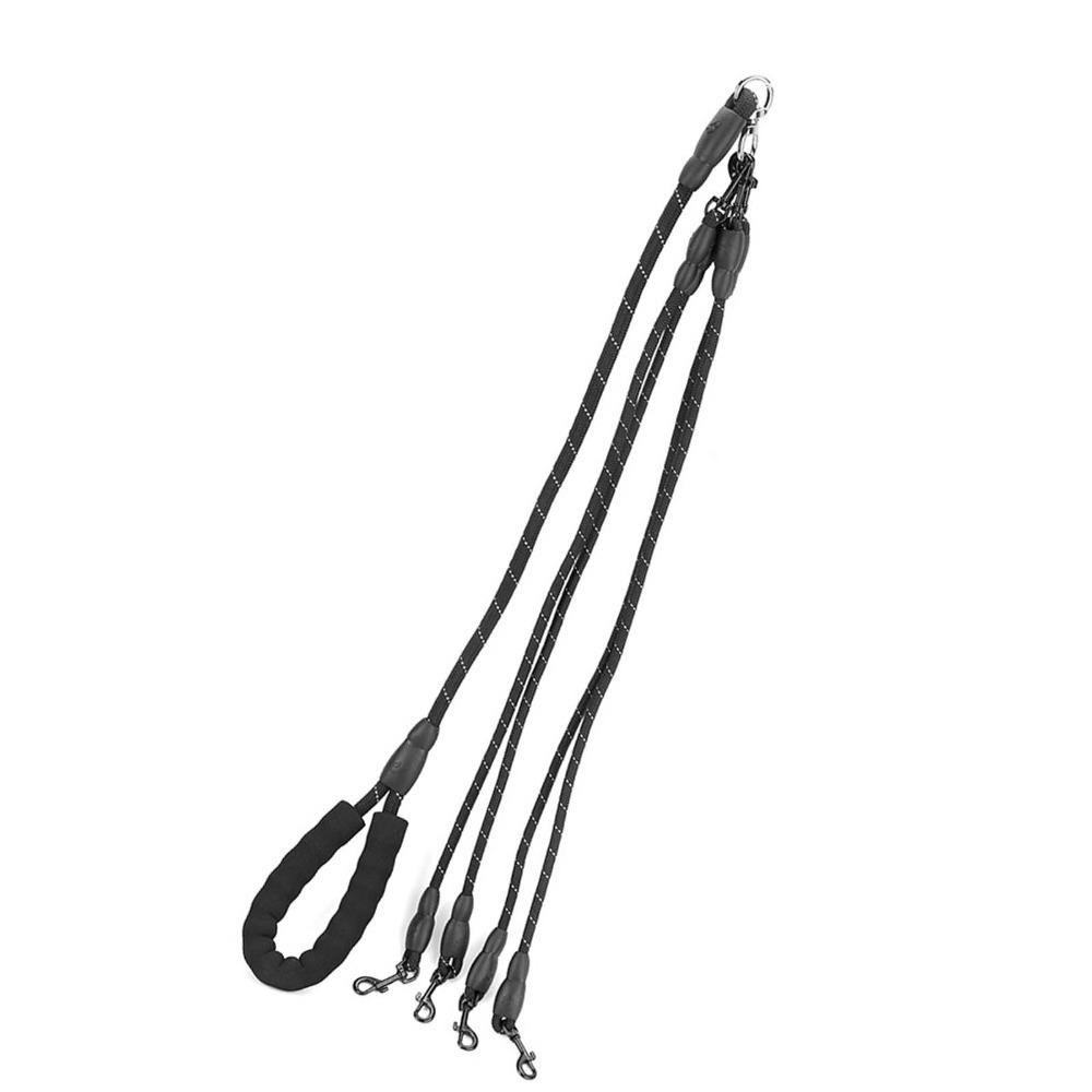 Detachable Nylon Dog Leash Reflective Durable Double Dog Leash Flexible Adjustable Anti-Pull Leash Daily Travel
