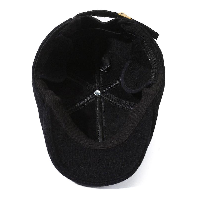 Old Man Beret Men's Autumn Winter Middle-Aged and Elderly Dad Hat Outdoor Ear Protection Warm Cap Peaked Cap
