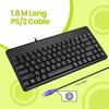 Perixx PERIBOARD-409P Wired PS2 Mini Keyboard with PS2 Connection, Piano Black, 1.8m Cable, Tenkeyless, Dimensions: 315x147x20mm [Official Warranty]