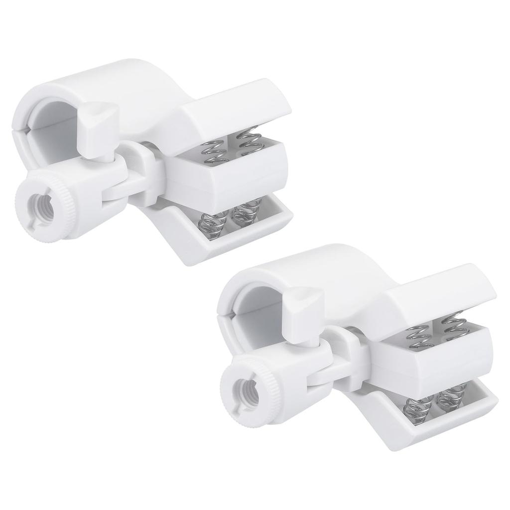 uxcell Microphone Holder, O.D. 32mm - 60mm Plastic Interface, Microphone Holder Clip with 38" Plastic Adapter for Lavalier Microphones, White, Set of