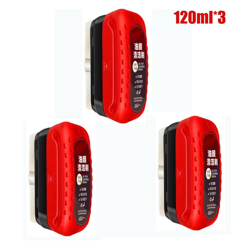 120ML Car Glass Cleaner Automotive Glass Sponge Cleaning Brush Windshield Oil Film Cleaner Glass Polishing Agent Auto Detailing