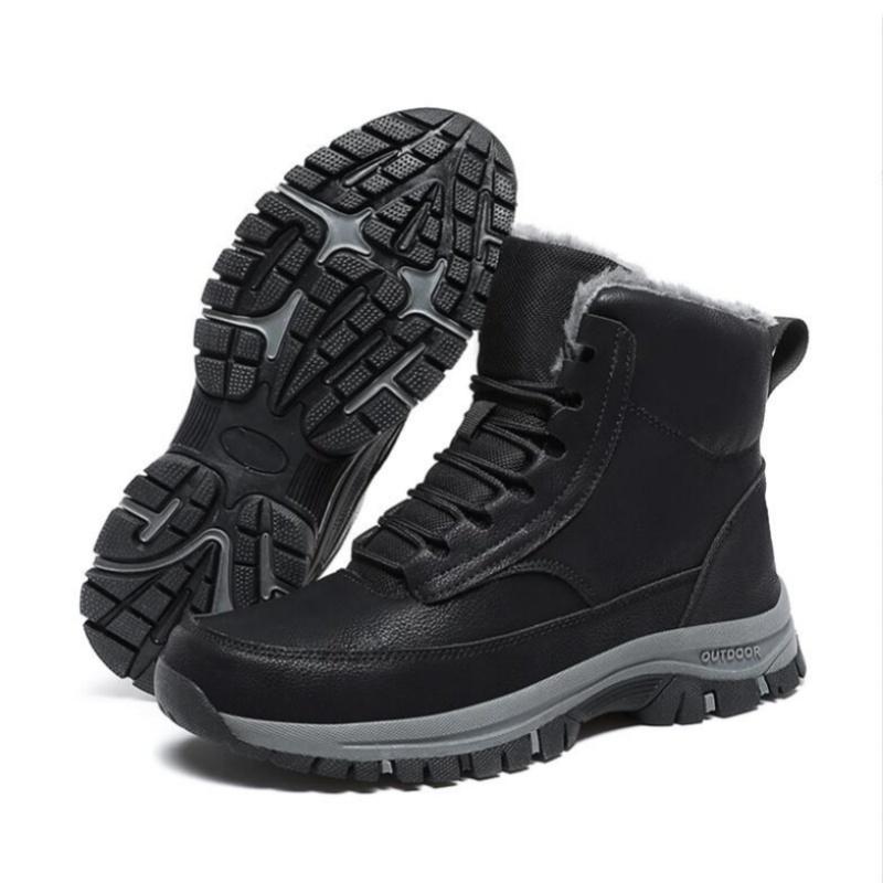 Men Winter Snow Boots For Waterproof Leather Sneakers Super Warm Men's Boots Outdoor Male Hiking Boots Work Shoes Size 39-46