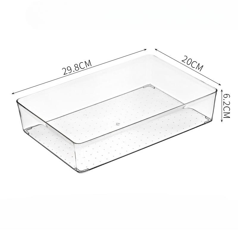 Desk Drawer Storage Box Divider Kitchen Tableware Stationery Organizer Small Box Clear Plastic Divider