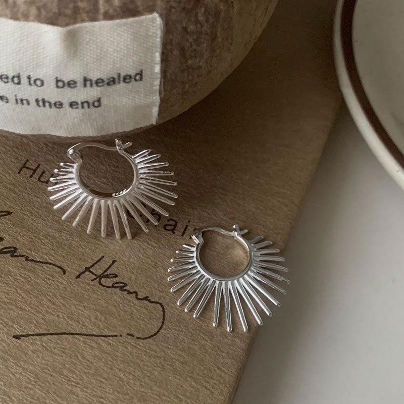 Trendy Sunflower Hip Hop Earrings - European & American Style Studs for Women