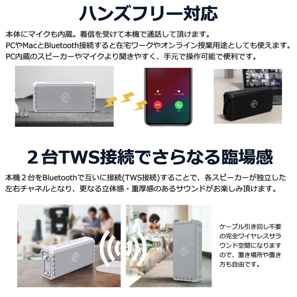40s Bluetooth Speaker Waterproof IPX7 Dustproof Heavy Bass Small Stereo Loud Wireless Long Time Outdoor SD Random Playback Portable Smartphone Outdoor
