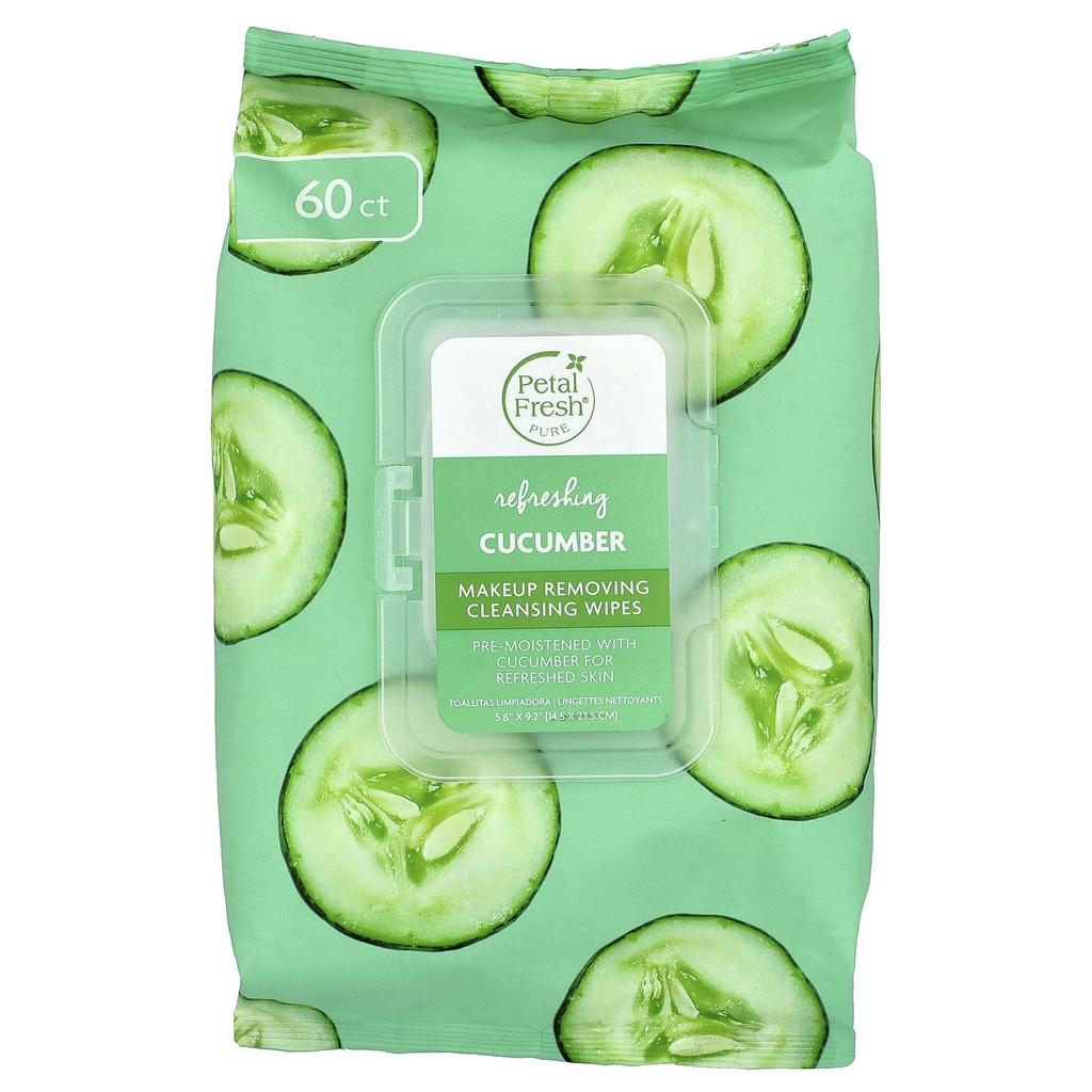 Petal Fresh Makeup Removing Cleansing Tissues, Refreshing Cucumber, 60 Sheets