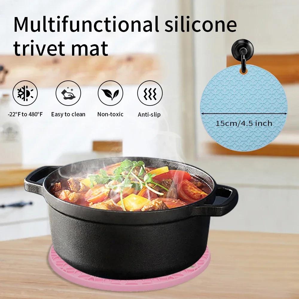 3 5 10 Stück Silikon-Untersetzer Set Hitzebeständig Rutschfest Getränkebecher-Matten Küchen-Esstisch-Schutz Topfhalter Mehrzweck-Pads
