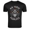 Air Force Fearless Pilot Skull Aviator Graphic T-Shirt