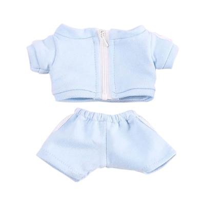 Niannyyhouse 20cm Doll Clothes, Cotton Doll Clothes, Sportswear, Jacket and Pants, for Doll Baby Clothes and Plush Toys (Light Blue)
