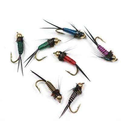 Bimoo 10pcs 12# Copper John Beadhead Nymphs Fly Fishing Lure