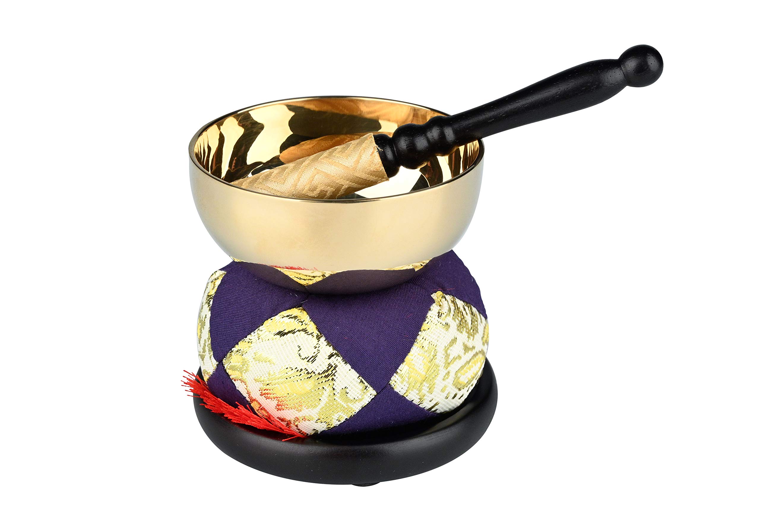 

Oda Kobo Набор латунных колокольчиков из 4 штук, зеркальная полировка, деревянная подставка для колокольчиков (Колокольчик, обернутый тканью), 2,5-дюймовый