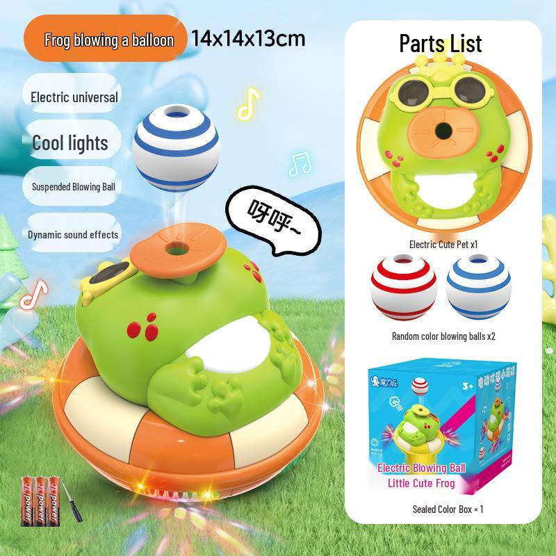 Electric Frog & Elephant Music Toy Set: Hovering Ball and Light-Up Features