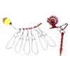 Fishing Lock Buckle with Reel Stainless Steel Live Fish Locks Belt Floats Fishing StringerRed