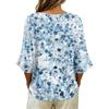 Women V Neck Vintage Floral Print Loose Fit Short Sleeve T Shirt Lightweight Breathable Soft Fabric Casual Top