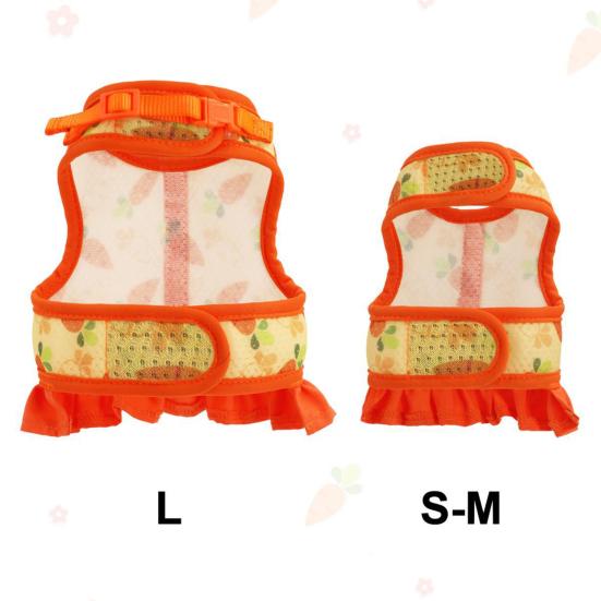 1 Set Pet Harness Leash Stylish Cute Cartoon Pattern Guinea Pig Rabbit Vest Harness Set for Outdoor Walking