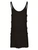 Sexy U Neck Sleeveless Knit Horizontal Stripes Side Cut Out Beach Vacation Dress 2025 Summer Beachwear Women's Mini Dresses K90