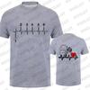 1N23456 Motorcycle Heartbeat Gear Shift Print T Shirt Motorbike Tee Print Race T-Shirt Autocycle Motorbike Speedometer T Shirt