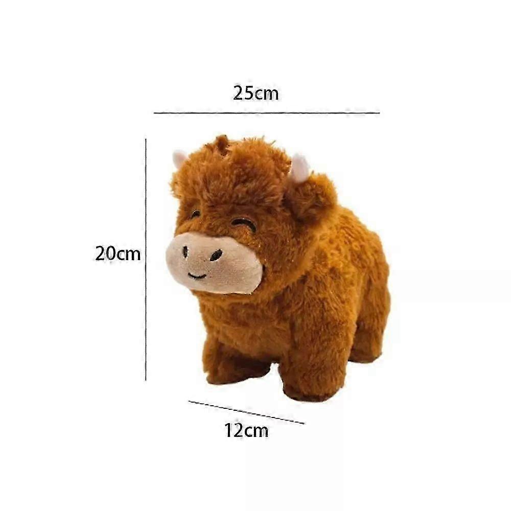 Fluffy Bull Highland Cow Legend Plushie Realistic Highland Cow Stuffed Plush Toy Cute Scottish Cattle Collectible for Kids & Adults