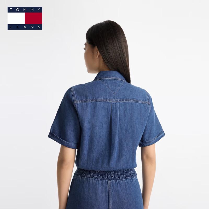 TOMMY JEANS Women's Embroidered Denim Romper Shorts