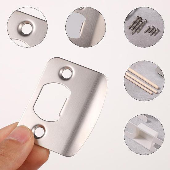 thumbnail image 2 of Door Lock Strike Plate Repair Kit - Standard Latch Restorer With Spacer Shim For Home & Office Doors 2 of 12