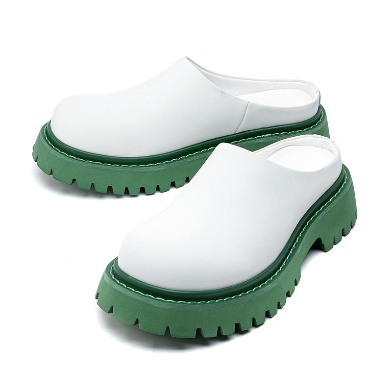 

мужские повседневные полуботинки слипоны из натуральной кожи на платформе черные белые летние лоферы для улицы стильная дизайнерская обувь мужская 270 белый