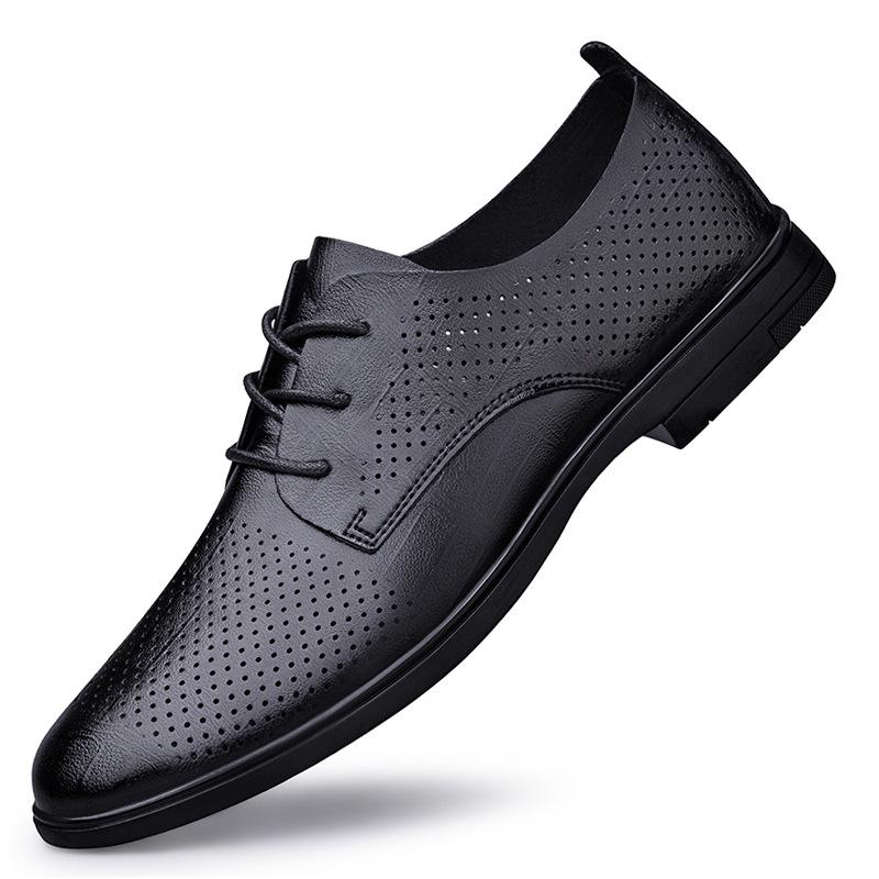 

Leather business dress leather shoes office workers business casual leather men s shoes four simple lace-up loafers men s shoes 46