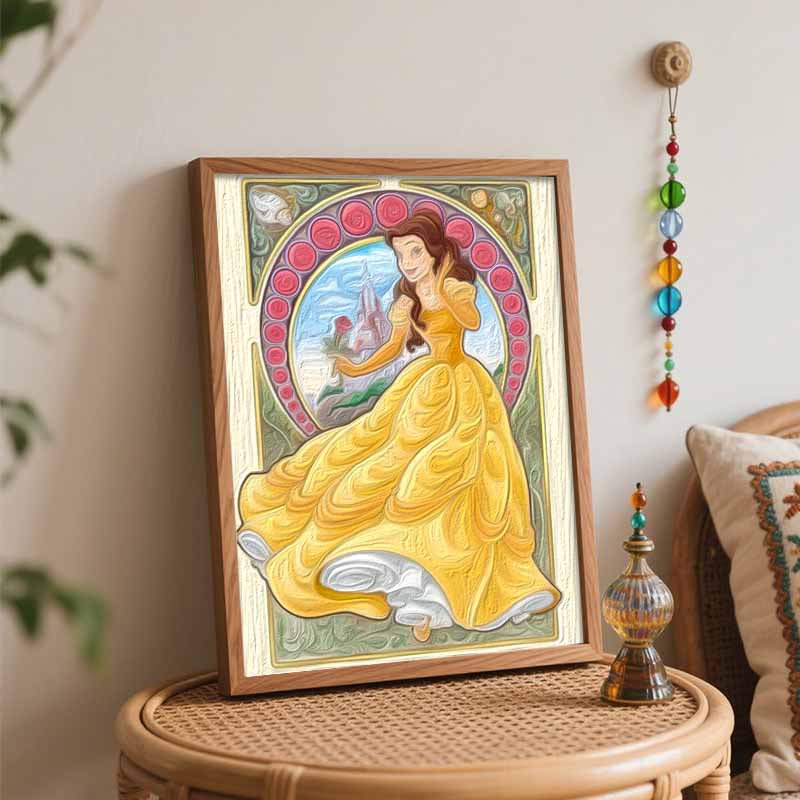 Disney Beauty and the Beast Belle oil paint by numbers painting kit handmade diy home decor gifts for adult wall art canvas craft