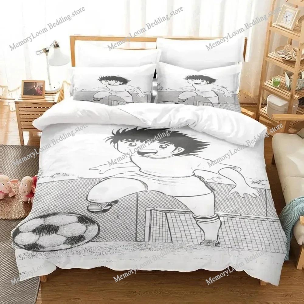 3D Printed Anime Captain Tsubasa Bedding Set Boys Girls Twin Queen Size Duvet Cover Pillowcase Bed Kids Adult Home Textileextile