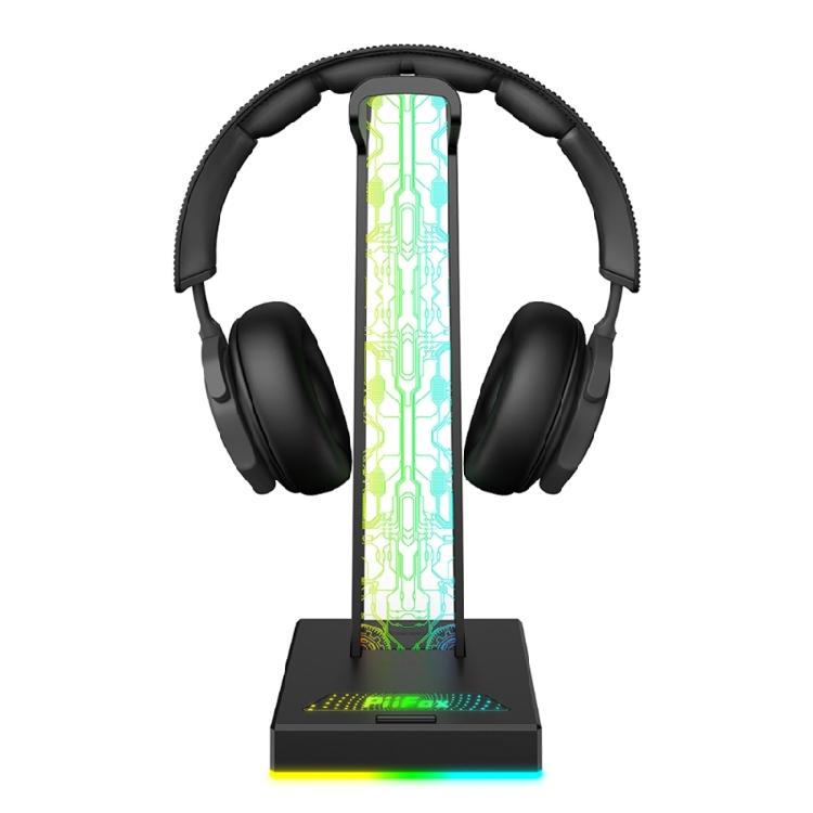 LED Headphone Stand USB Charger Gaming Headset Holder Hanger Rack with 2 USB Port 3.5mm Port LED Light for Headphone