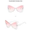 Ladies sunglasses, fashionable butterfly half-frame sunglasses