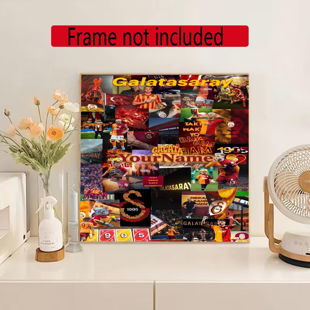 Galatasaray Customize Text Diamond Painting Round Diamond Mosaic Suitable For Beginners Diamond Painting Rhinestones Gift Frameless