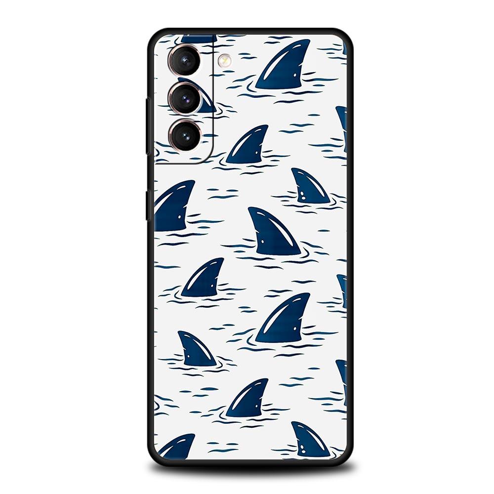 Phone Case For Samsung Galaxy S25 Edge S24 S23 S22 S21 Ultra S20 FE 5G S10 S10E S9 Plus Soft TPU Cover Shark