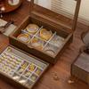 Walnut Wood Jewelry Organizer Box Moisture Proof Jewellery Holder Accessory Storage Container with Multiple Compartments
