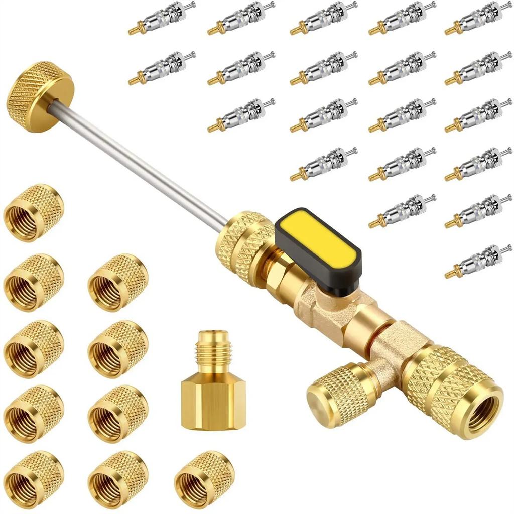 Valve Removal and Installation Set Refrigerant Valves Core Replacement Device Easy Repairs Kit for Cooling Systems