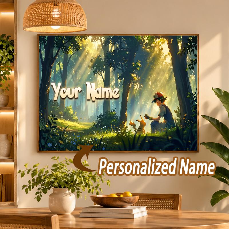 Pikachu Custom Name Diamond Painting Personalized 5D Full Drill DIY Diamond Art Home Decor