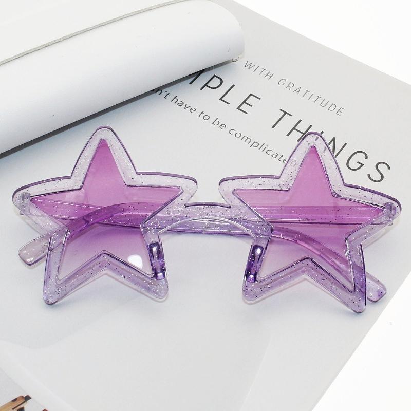 New Trendy Star Sunglasses Fun Birthday Party Colorful Pentagram Decorative Eyewear