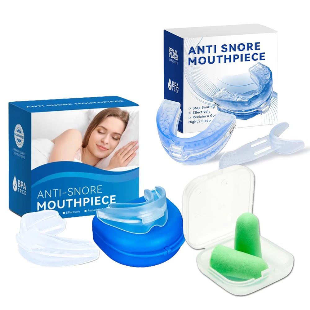 Anti Snoring Silicone Mouthpiece Sleep Earplugs Improve Sleep Anti Teething Grinding Sleep Aid Anti Snoring & Apnea Device