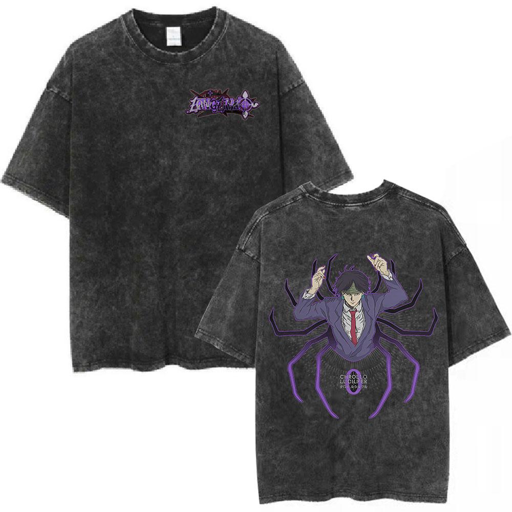 Vintage Washed Anime Hunter X Hunter  Printed Tshirt Mens and Womens Washed Tshirt High Quality Vintage Cotton Tshirt Tops