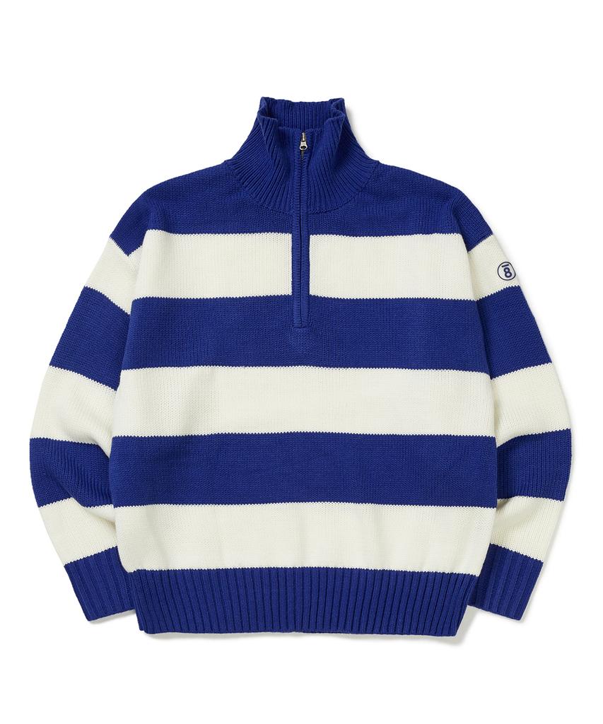 BORN CHAMPS 08 Striped Half Zip Knit B22Ft05Bl