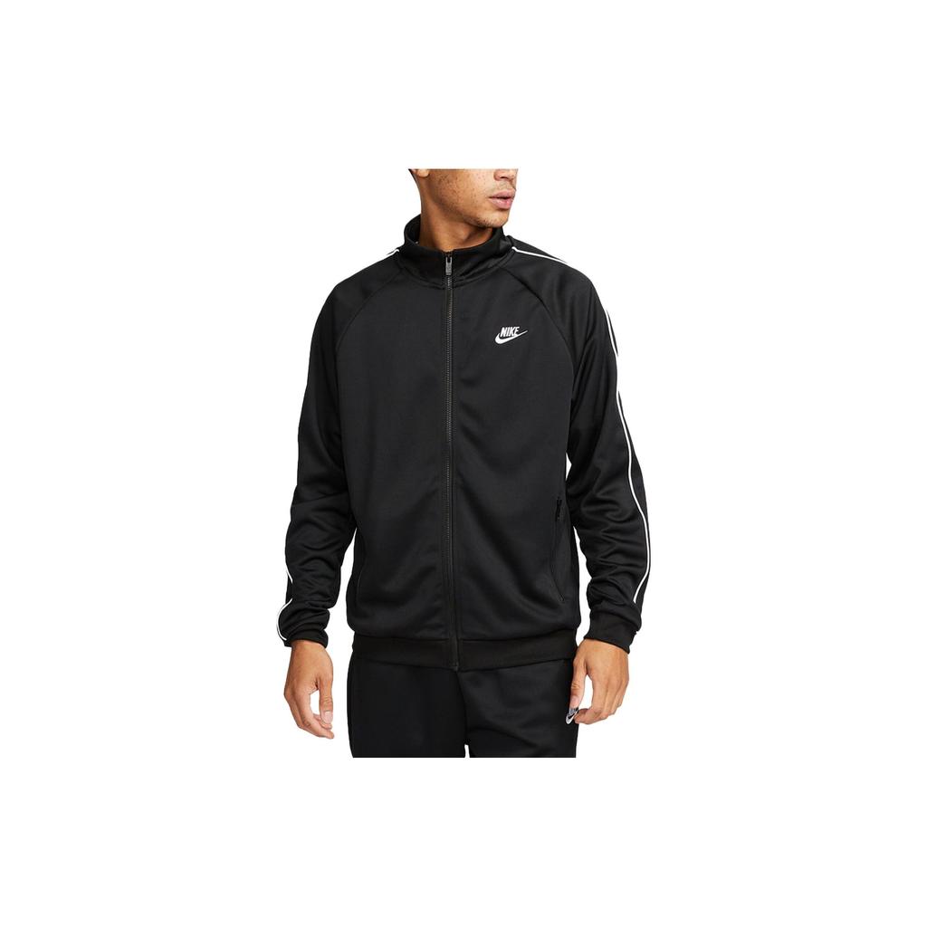 Nike Alphabet Logo Print Zip-Up Stand Collar Long Sleeve Jacket Men Jacket Black DX0670-010