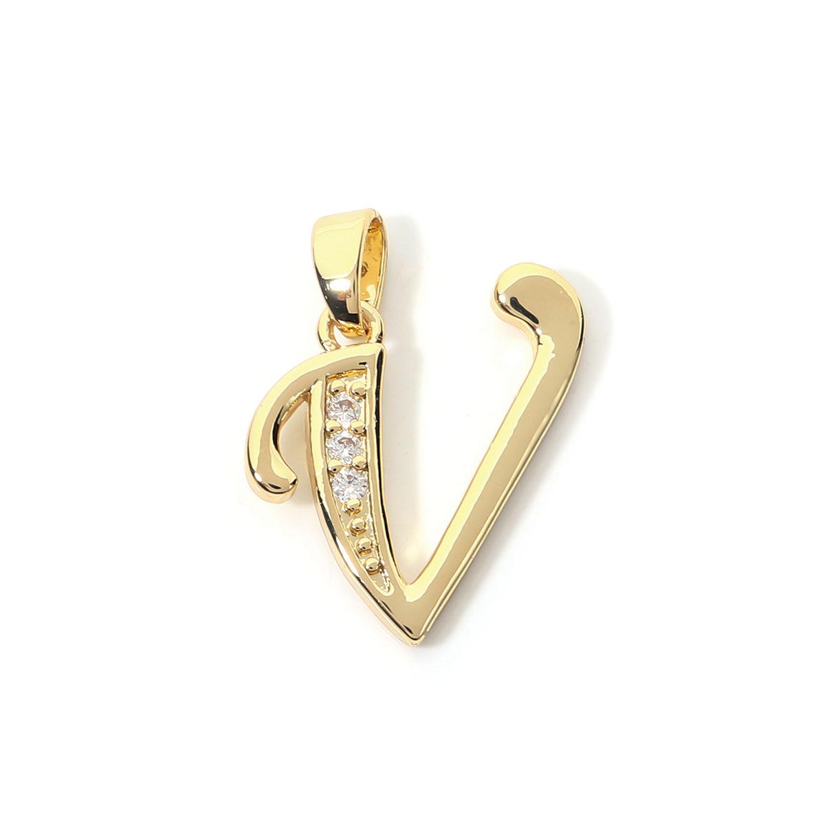 

1pc Copper Zircon Letter Charms Gold Plated A-Z Alphabet Pendants For Earrings Bracelet Necklace Jewelry Making DIY Accessories
