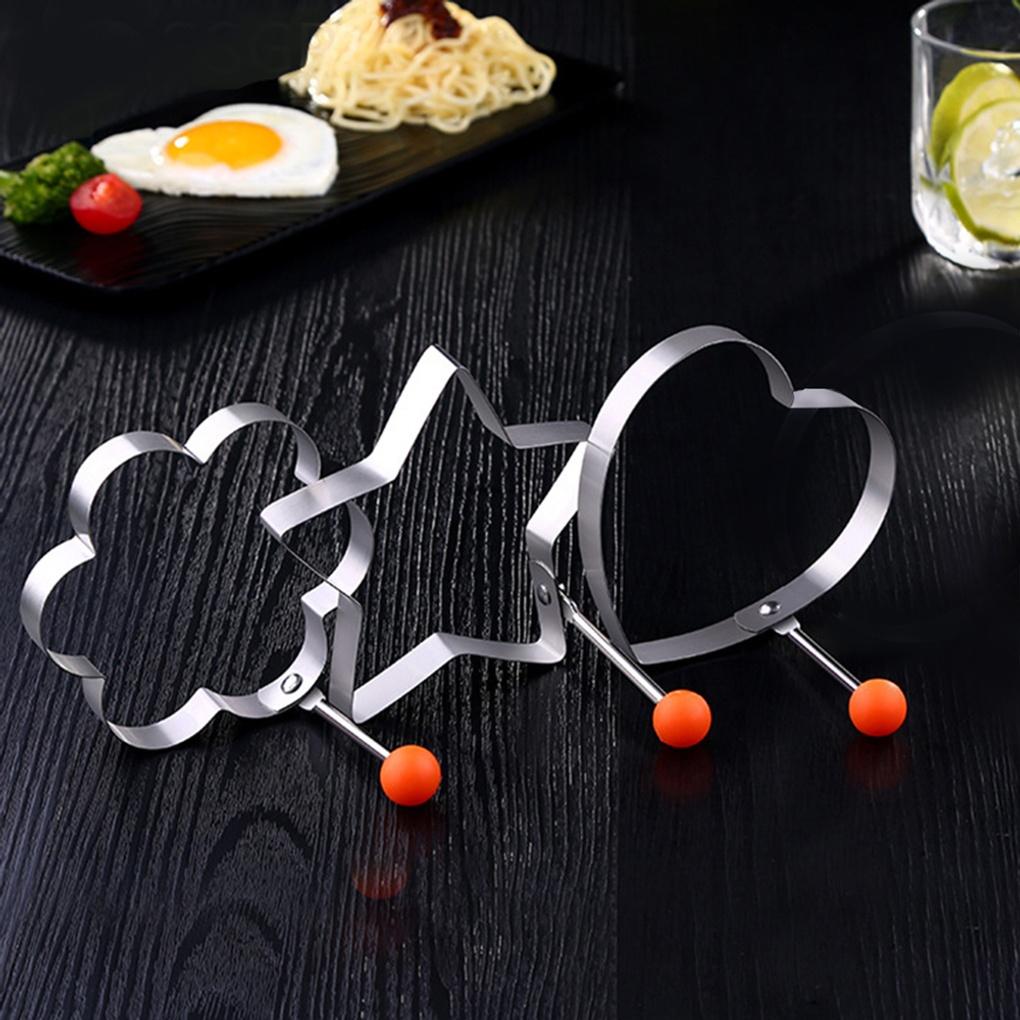 3-piece Set of Fried Egg Molds, Stainless Steel Toast Egg Molds